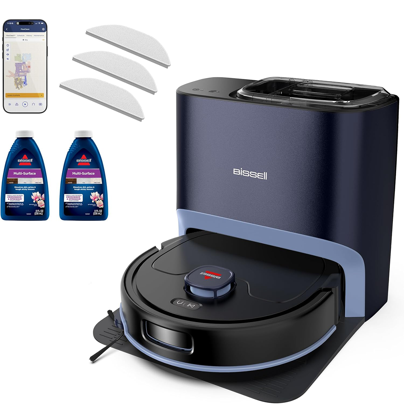 FlexClean™ FurForce™ 2-in-1 Vac and Mop Robot