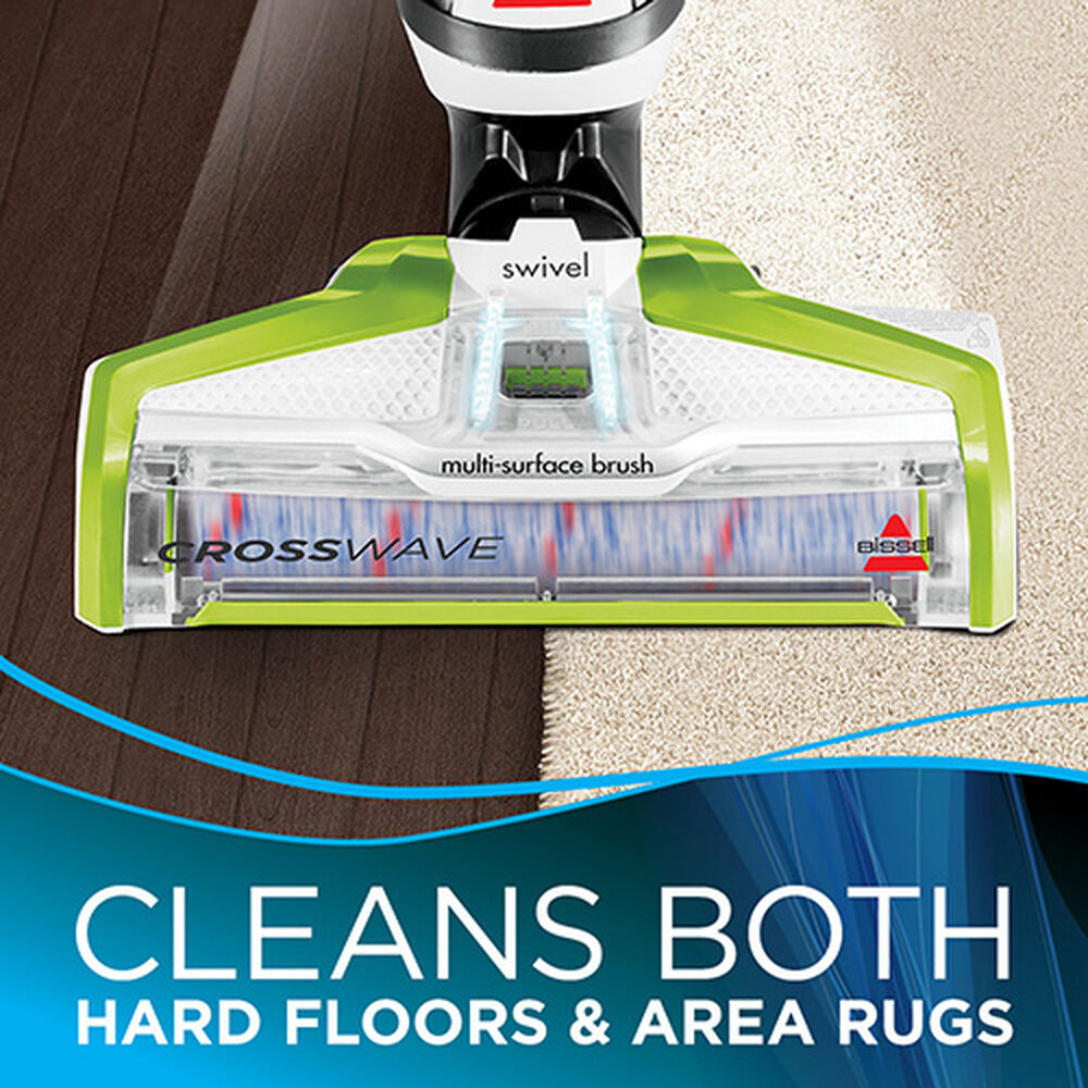 BISSELL CrossWave Floor and Area Rug Cleaner, Wet-Dry Vacuum with Bonus  Brush-Roll and Extra Filter, 1785A , Green