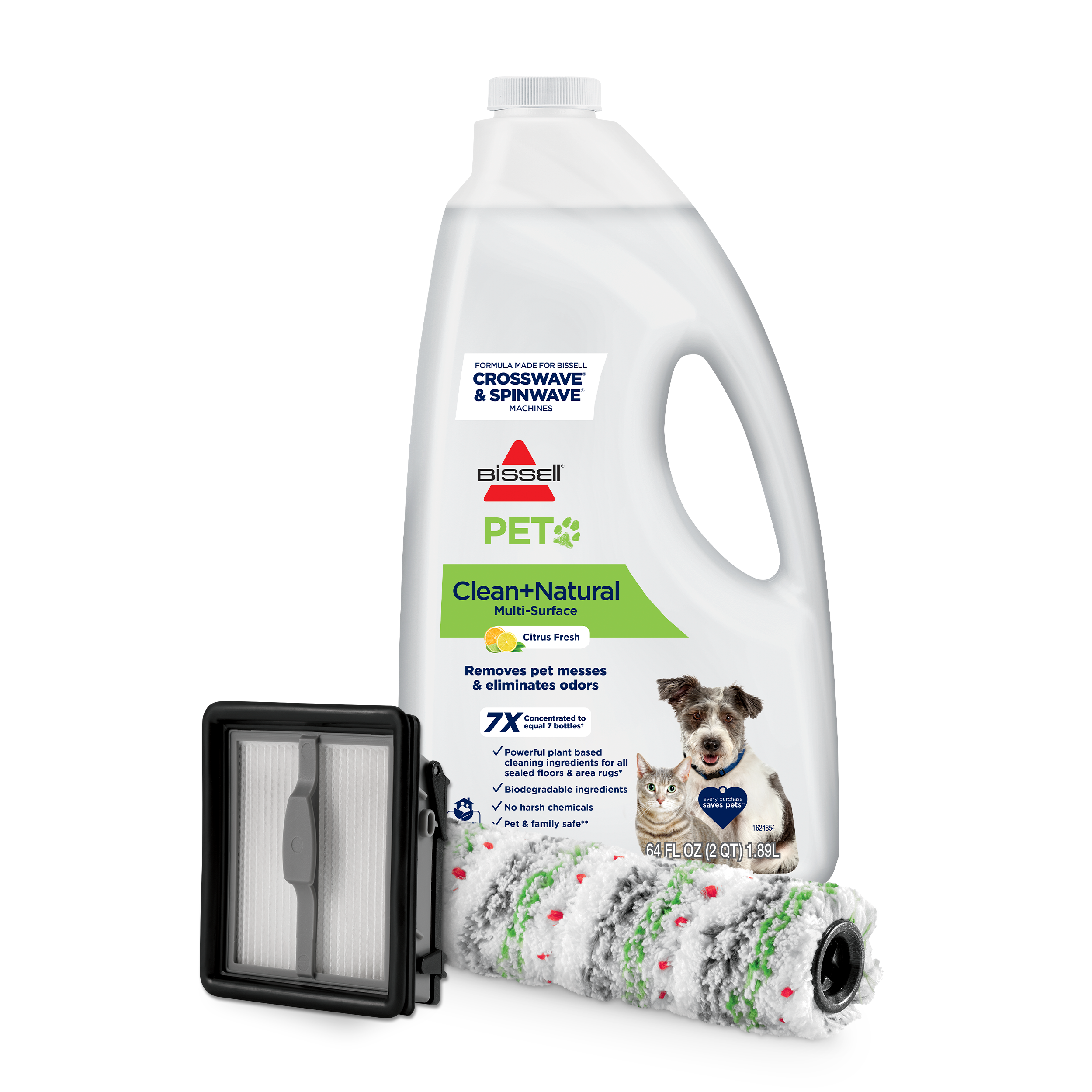 6 Filtri Di Ricambio HEPA Per Bissell CrossWave X7 Pet Pro 3055/3011, Con Spazzola, Confronta Con 1626667, Lavabili - 2