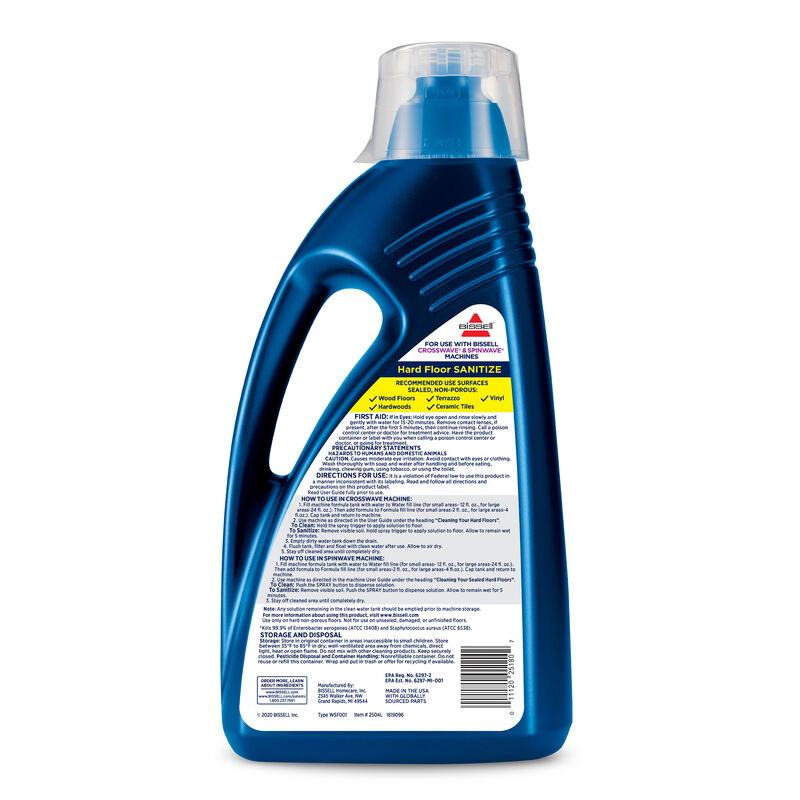 Hard Floor Sanitize Formula 2504l Bissell Formula