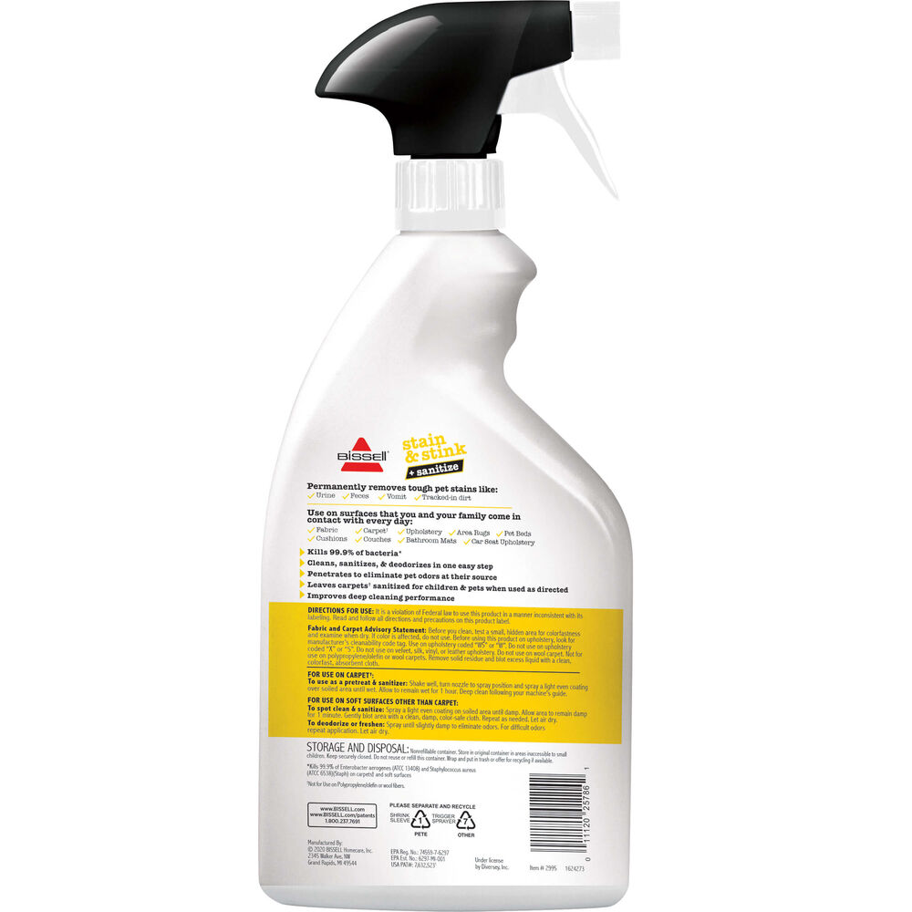 Pet Stain & Stink Remover + Sanitize 2995 BISSELL Formula