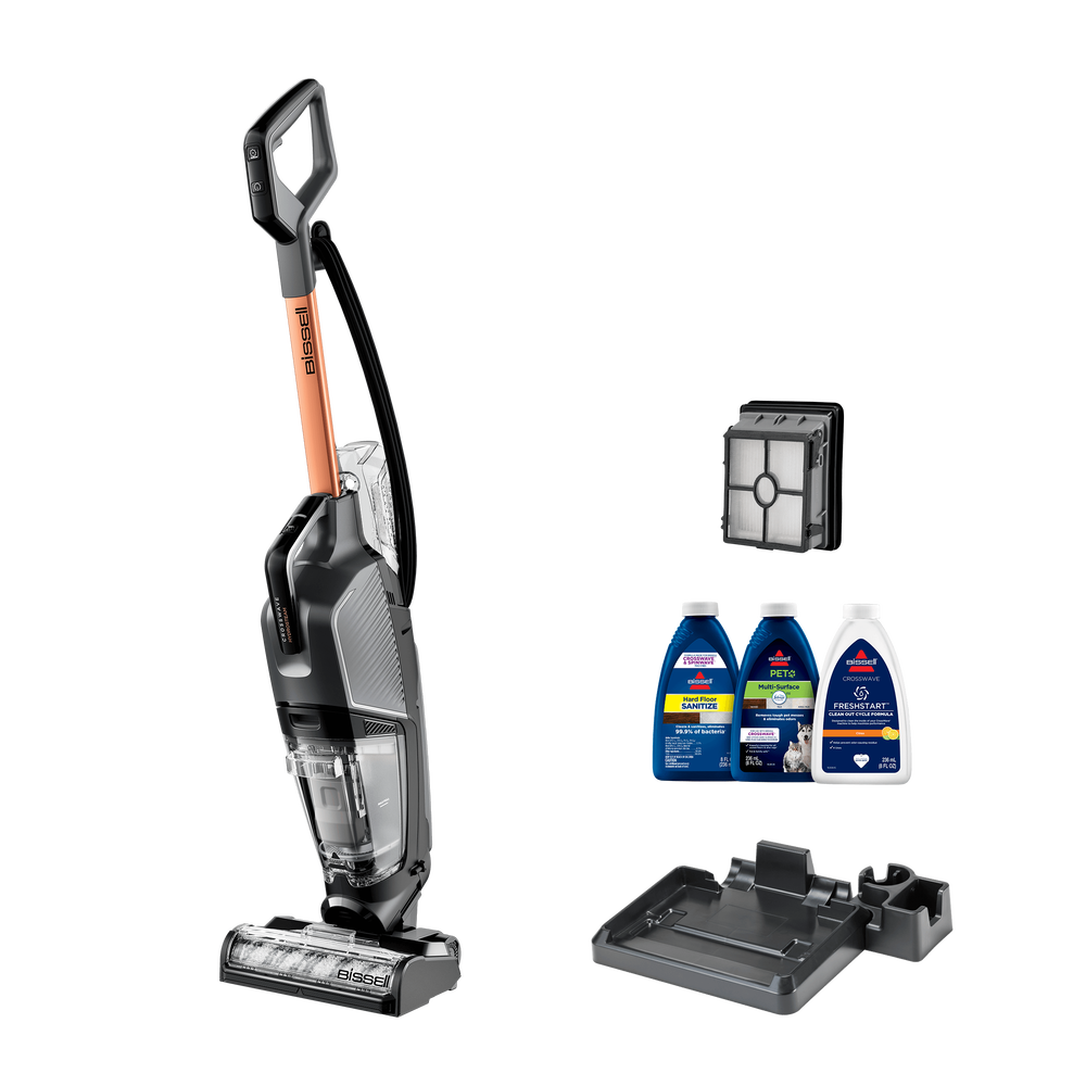 BISSELL CrossWave C6 Sladdlös, Wet & Dry Multi Surface Cleaner, Lukthanteringssystem, Kraftfull Prestanda 36V Li-Ion Batteri, 820ml rent  Vattentank, 620ml Smutsvattentank, Svart/Blå