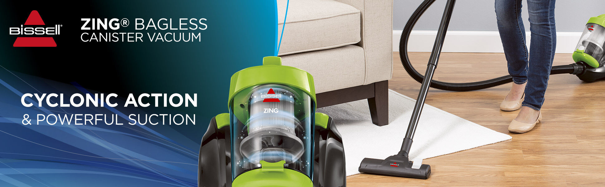 Zing Canister Vacuum Cleaner Corded Bagless Cyclonic Suction Carpet Hard Floors 