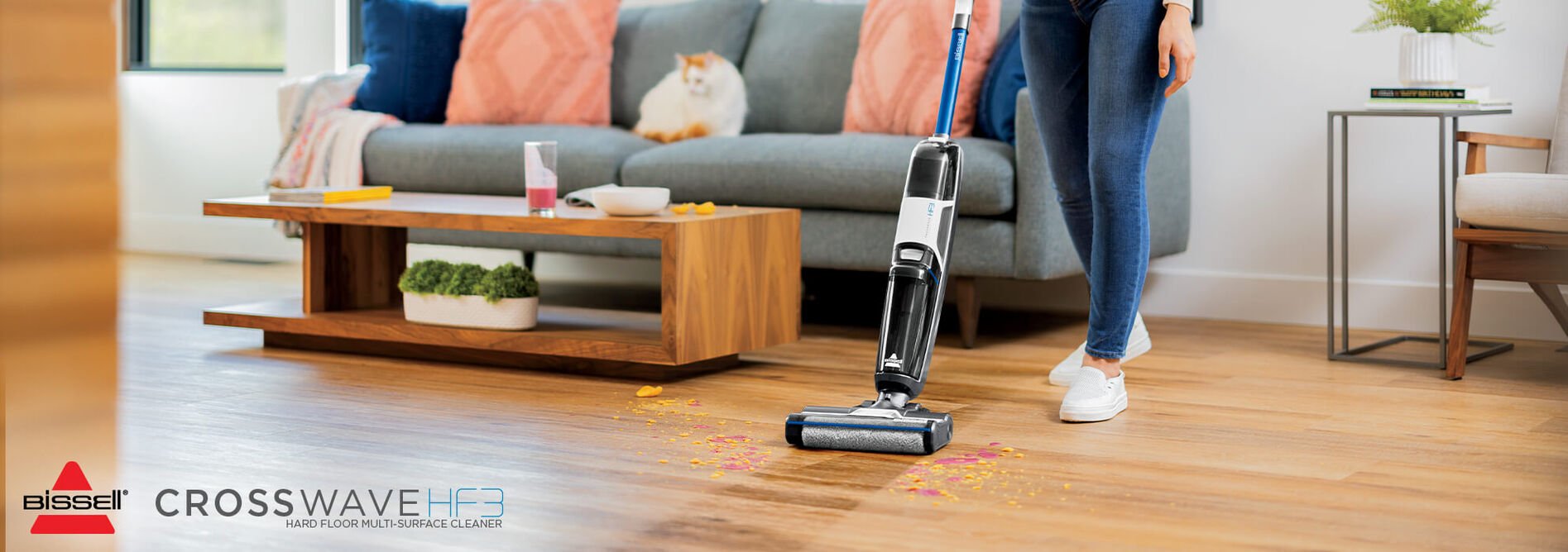 Bissell CrossWave HF3 Cordless Multi-Surface Wet Dry Vacuum with Cobalt  Blue Accents in Titanium