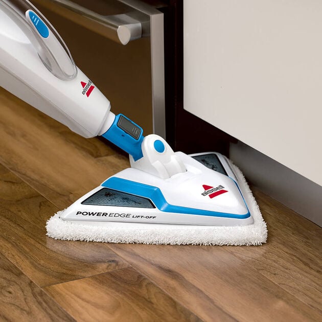 PowerEdge Lift-Off Steam Mop Cleaning Hard Floor edges