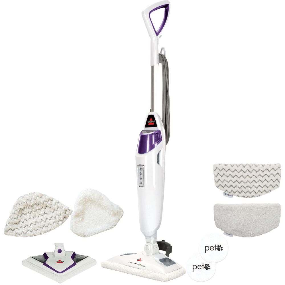 Bissell Power Fresh Steam Mop with Natural Sanitization, Floor Steamer,  Tile Cleaner, and Hard Wood Floor Cleaner with Flip-Down Easy Scrubber,  1940A
