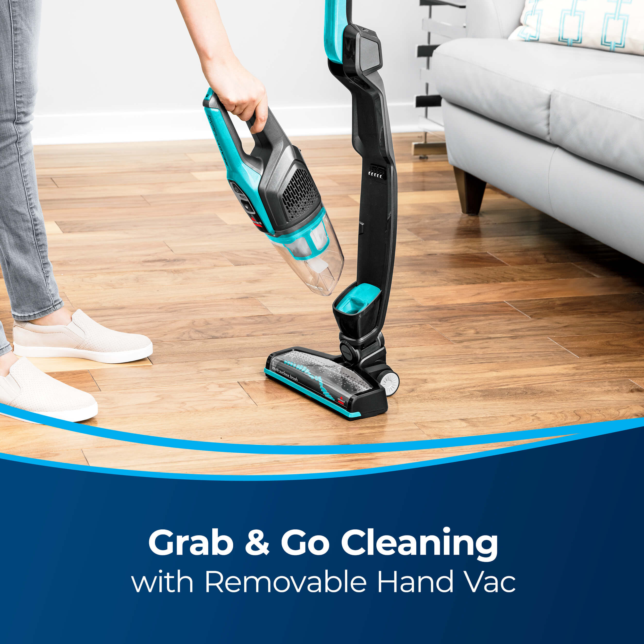Swivel Floor Carpet Sweeper Lightweight Cordless Vacuum Cleaner Cleaning Cordles 