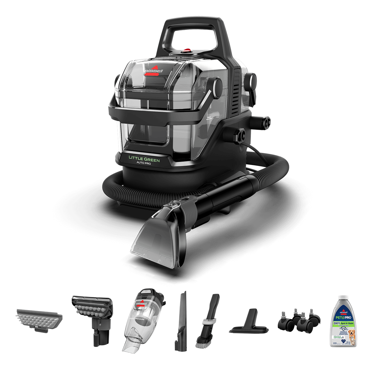 Little Green Auto Pro Portable Carpet Cleaner | Titanium/Dark Grass Accents | 3909L